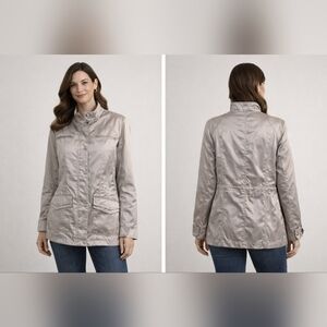 Chico Satin Finish Taupe Utility Jacket Size US1/M